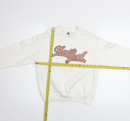 Womens UK Size XS H&M White Pullover Sweatshirt