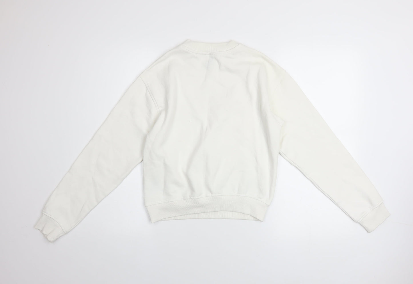 Womens UK Size XS H&M White Pullover Sweatshirt