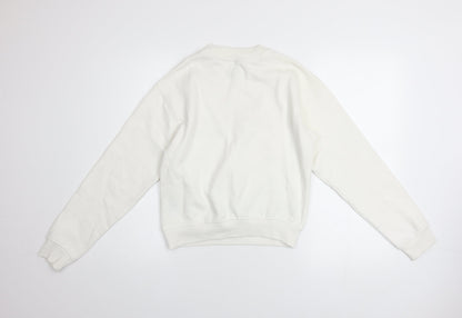 Womens UK Size XS H&M White Pullover Sweatshirt