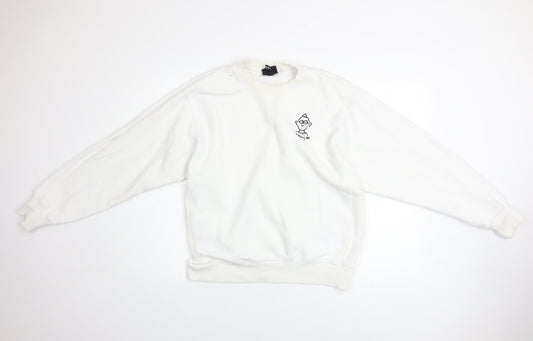 Mens UK Size S H&M White Pullover Sweatshirt