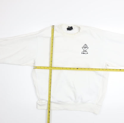 Mens UK Size S H&M White Pullover Sweatshirt