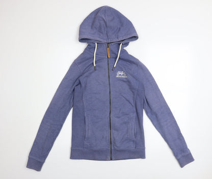 Womens UK Size 8 FatFace Blue Full Zip Hoodie