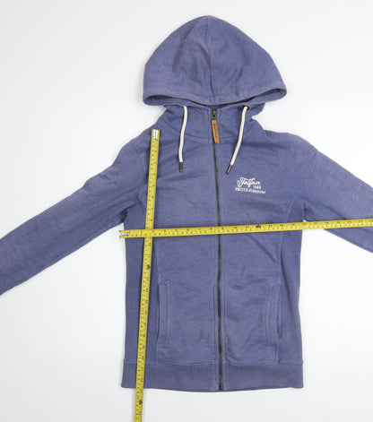 Womens UK Size 8 FatFace Blue Full Zip Hoodie