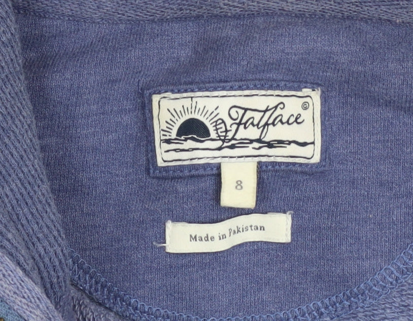 Womens UK Size 8 FatFace Blue Full Zip Hoodie