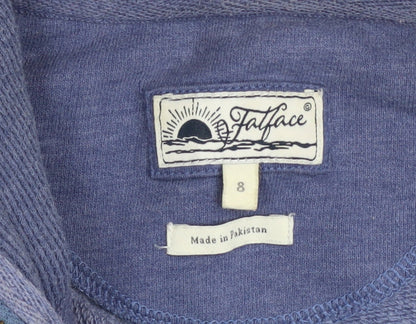 Womens UK Size 8 FatFace Blue Full Zip Hoodie