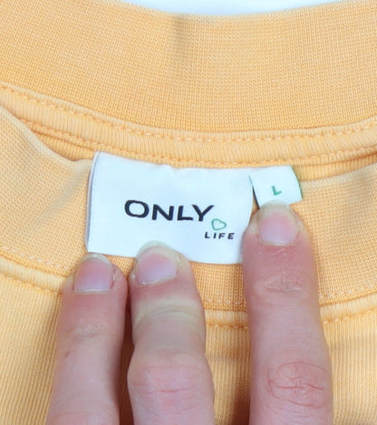 Womens UK Size L Only Yellow Pullover Sweatshirt