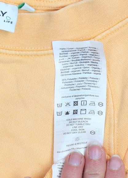 Womens UK Size L Only Yellow Pullover Sweatshirt