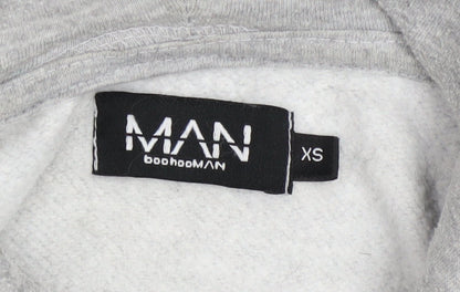 Mens UK Size XS BoohooMAN Grey Pullover Hoodie