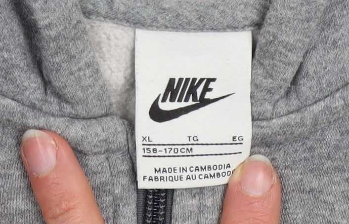 Boys UK Size XL Nike Grey Full Zip Hoodie