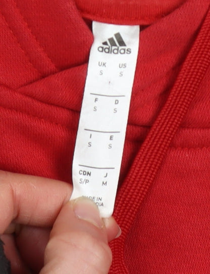 Mens UK Size S adidas Red Pullover Hoodie