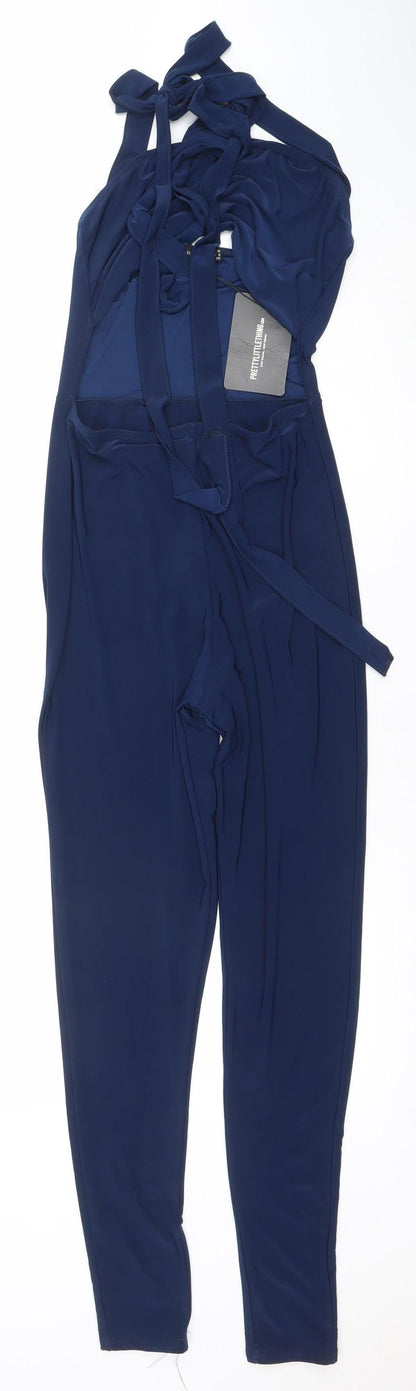Womens UK Size 10 PRETTYLITTLETHING One-Piece Blue Jumpsuit
