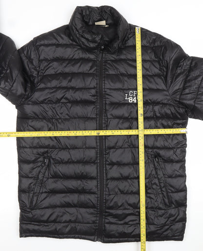 Mens UK Size L Leicester City Football Club Black Puffer Jacket