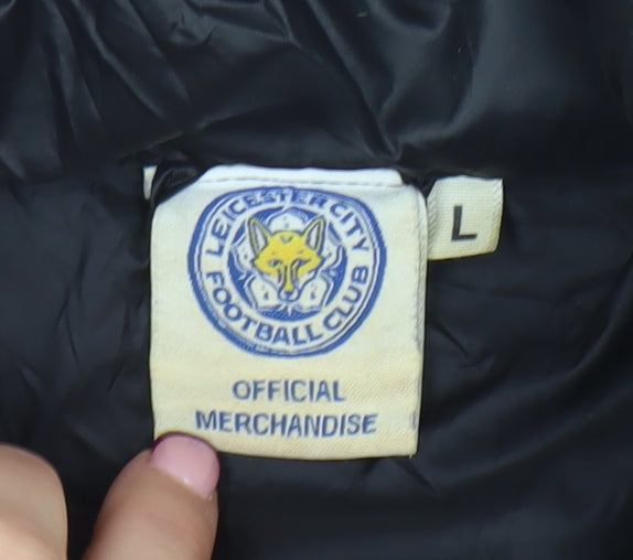 Mens UK Size L Leicester City Football Club Black Puffer Jacket