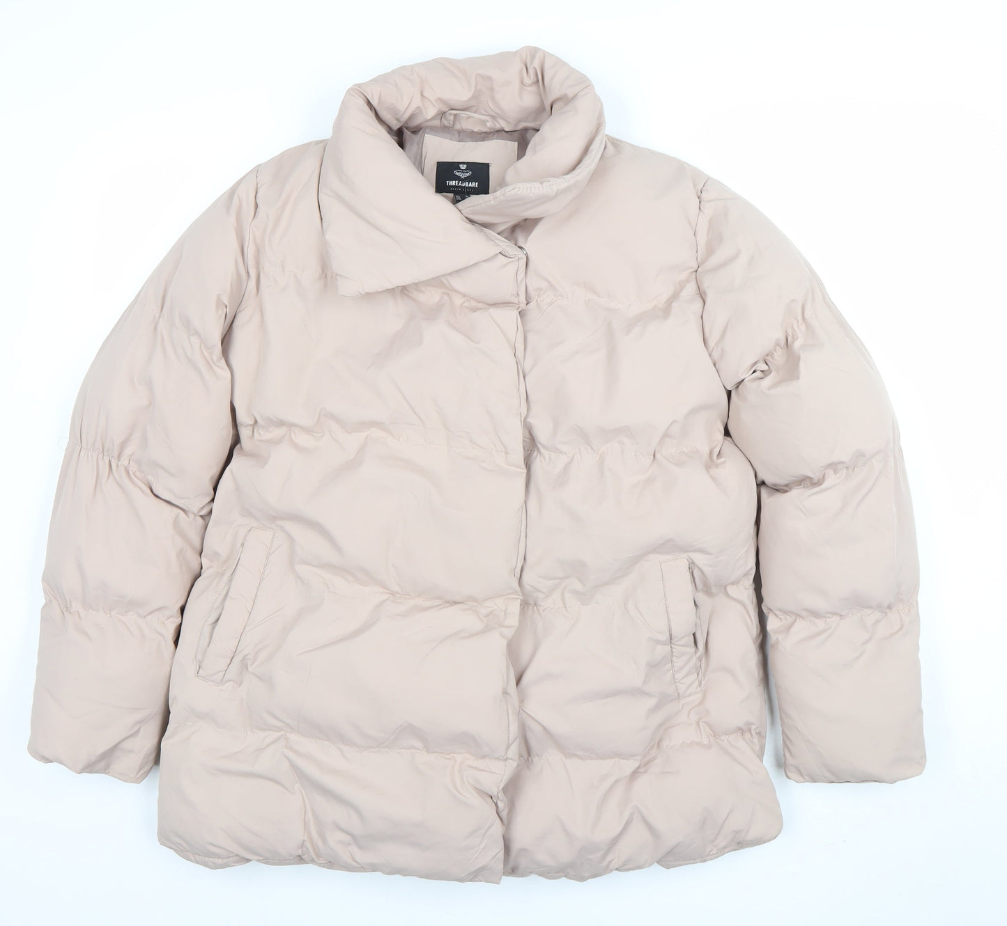 Womens UK Size 8 Threadbare Beige Puffer Jacket