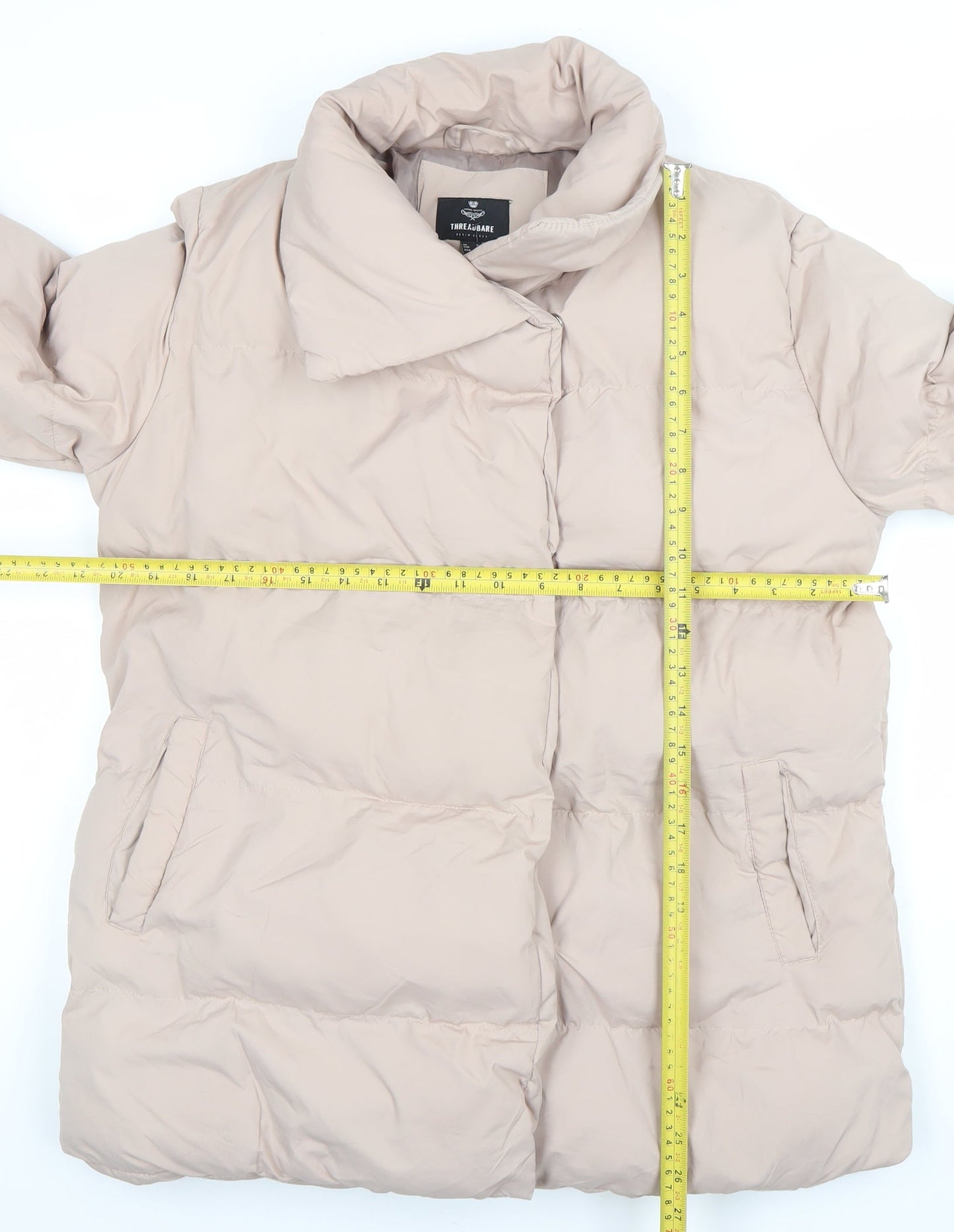 Womens UK Size 8 Threadbare Beige Puffer Jacket
