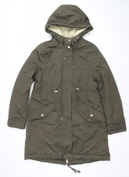 Womens UK Size XS H&M Green Parka Coat