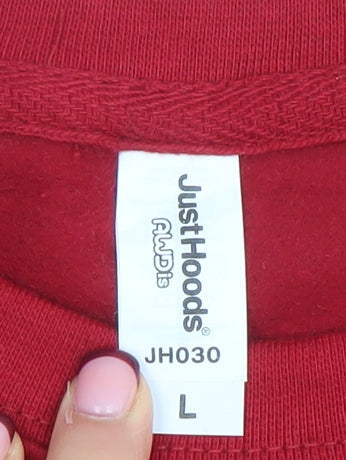 Womens UK Size L JustHoods Red Pullover Sweatshirt
