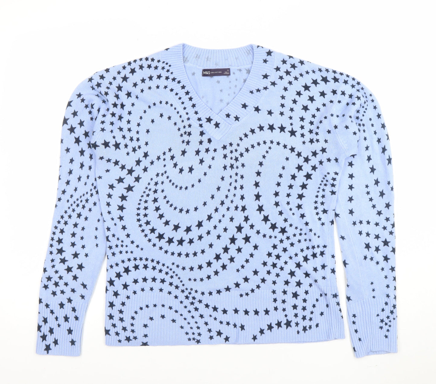 Womens UK Size 12 Marks and Spencer Blue Pullover Jumper
