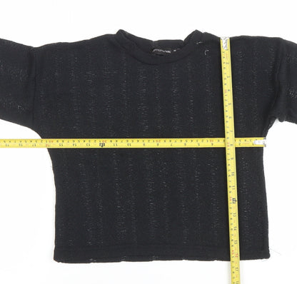Womens UK Size 6 PRETTYLITTLETHING Black Cropped T-Shirt