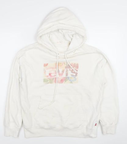 Womens UK Size S Levi’s White Pullover Hoodie