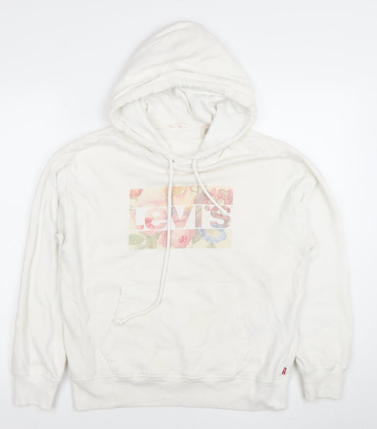 Womens UK Size S Levi’s White Pullover Hoodie