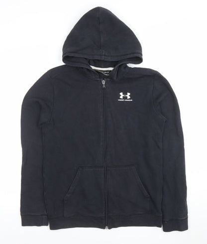 Boys UK Size XL Under armour Black Full Zip Hoodie
