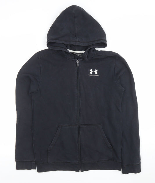 Boys UK Size XL Under armour Black Full Zip Hoodie