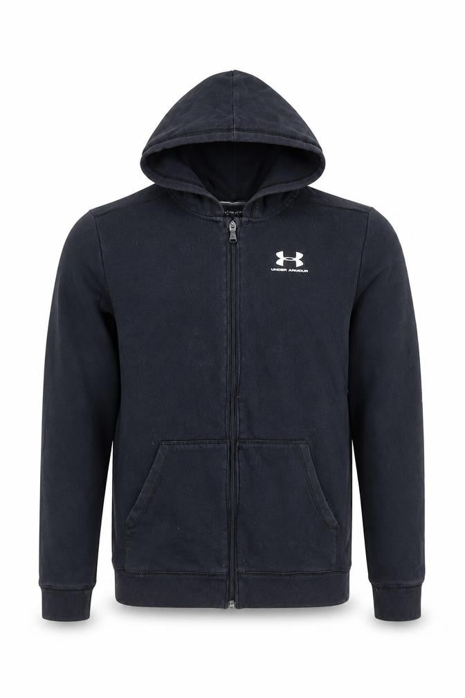 Boys UK Size XL Under armour Black Full Zip Hoodie