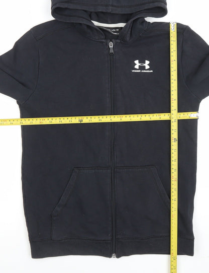 Boys UK Size XL Under armour Black Full Zip Hoodie