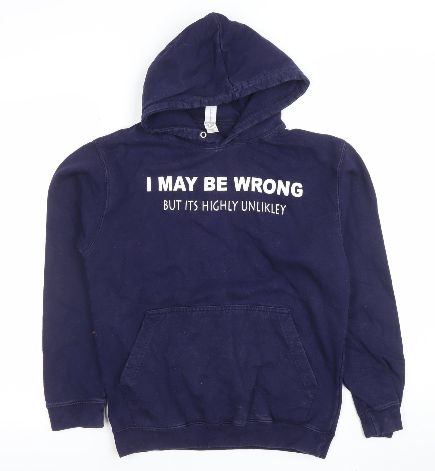 Mens UK Size S JustHoods Blue Pullover Hoodie