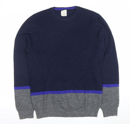 Mens UK Size L Marks and Spencer Blue Pullover Jumper