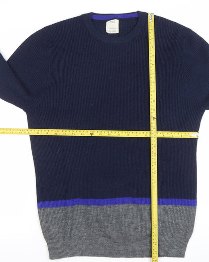 Mens UK Size L Marks and Spencer Blue Pullover Jumper