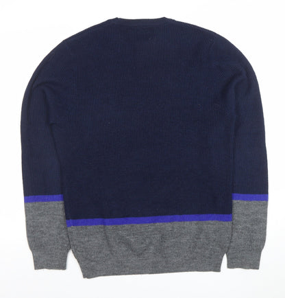 Mens UK Size L Marks and Spencer Blue Pullover Jumper