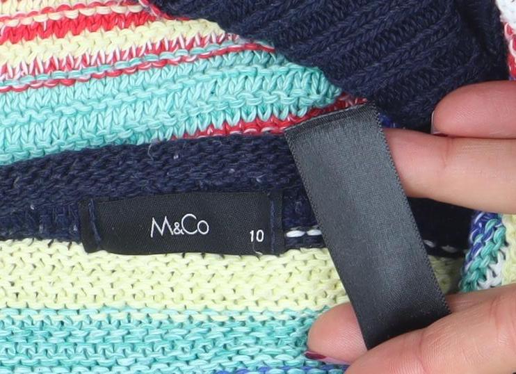 Womens UK Size 10 M&Co Multicoloured Pullover Jumper