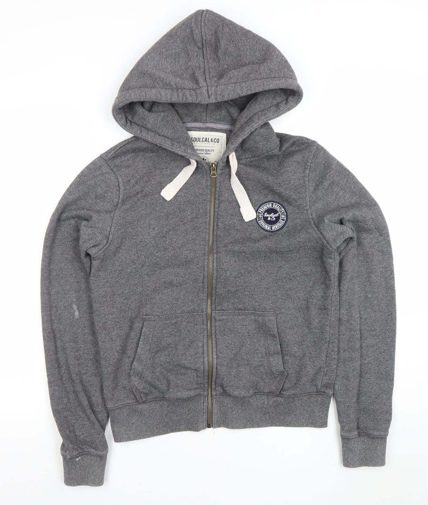 Womens UK Size 12 SoulCal & Co Grey Full Zip Hoodie
