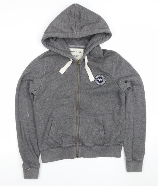 Womens UK Size 12 SoulCal & Co Grey Full Zip Hoodie