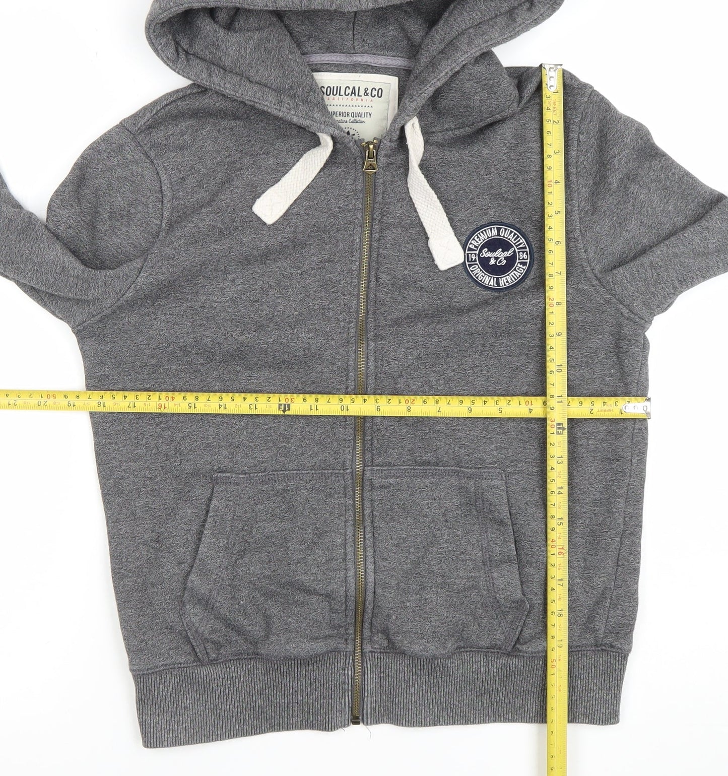 Womens UK Size 12 SoulCal & Co Grey Full Zip Hoodie