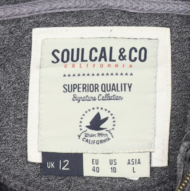 Womens UK Size 12 SoulCal & Co Grey Full Zip Hoodie