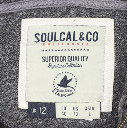Womens UK Size 12 SoulCal & Co Grey Full Zip Hoodie