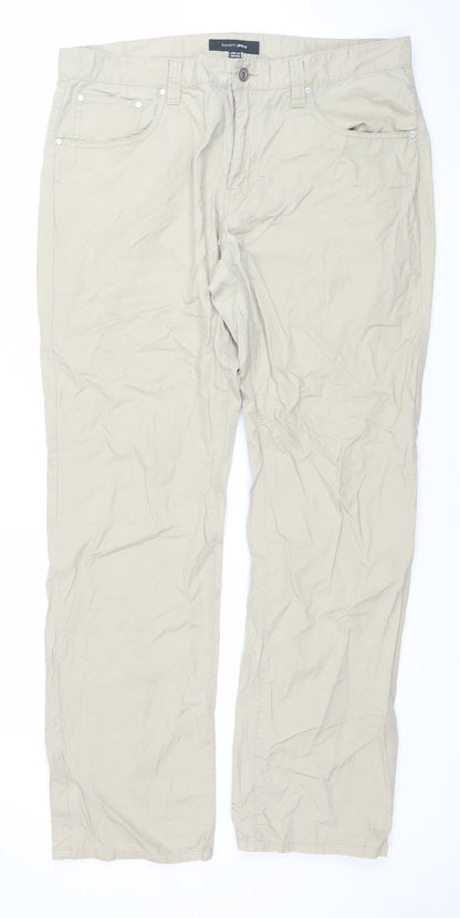 Mens UK Size L Bossini Regular Fit Chino Beige Trousers