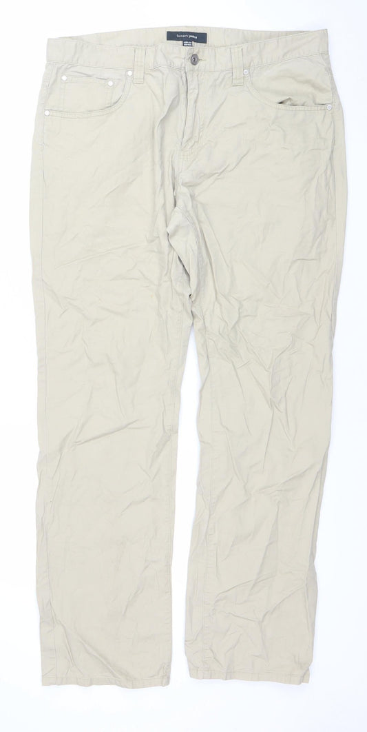 Mens UK Size L Bossini Regular Fit Chino Beige Trousers