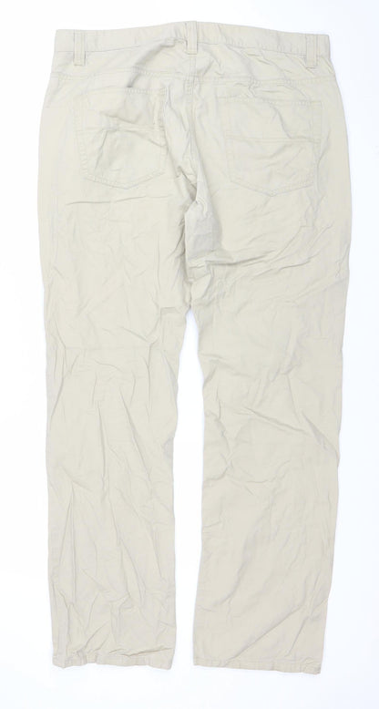 Mens UK Size L Bossini Regular Fit Chino Beige Trousers