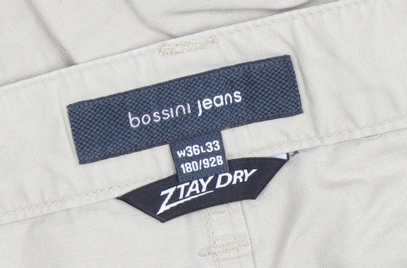 Mens UK Size L Bossini Regular Fit Chino Beige Trousers