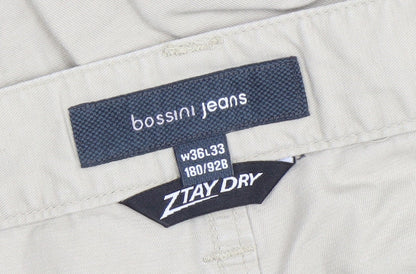 Mens UK Size L Bossini Regular Fit Chino Beige Trousers