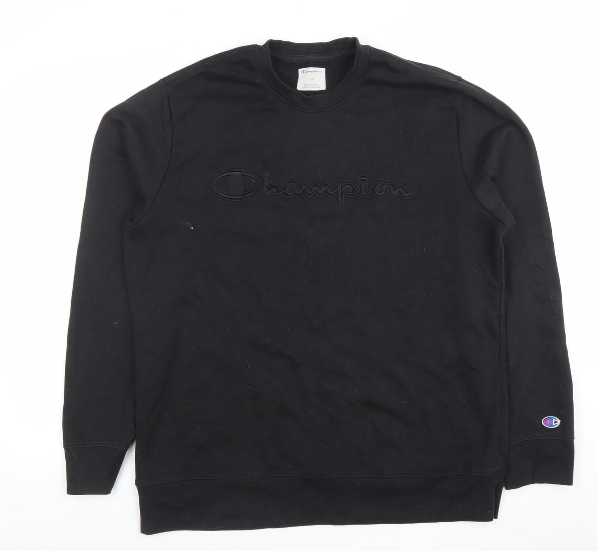 Mens UK Size L Champion Black Pullover Sweatshirt