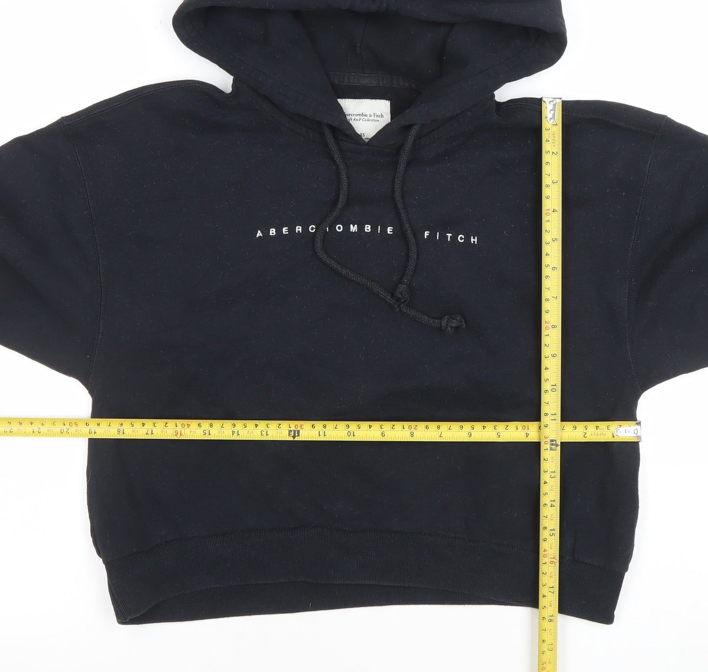 Unisex Adults UK Size XS Abercrombie & Fitch Black Pullover Hoodie