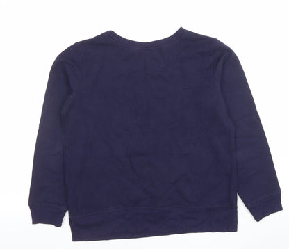 GAP Girls Blue Glitter Logo Sweatshirt Size S Pullover Fleece