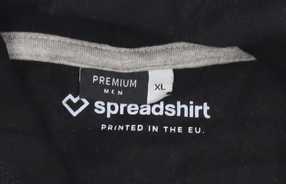 Mens UK Size XL Spreadshirt Black Pullover Hoodie