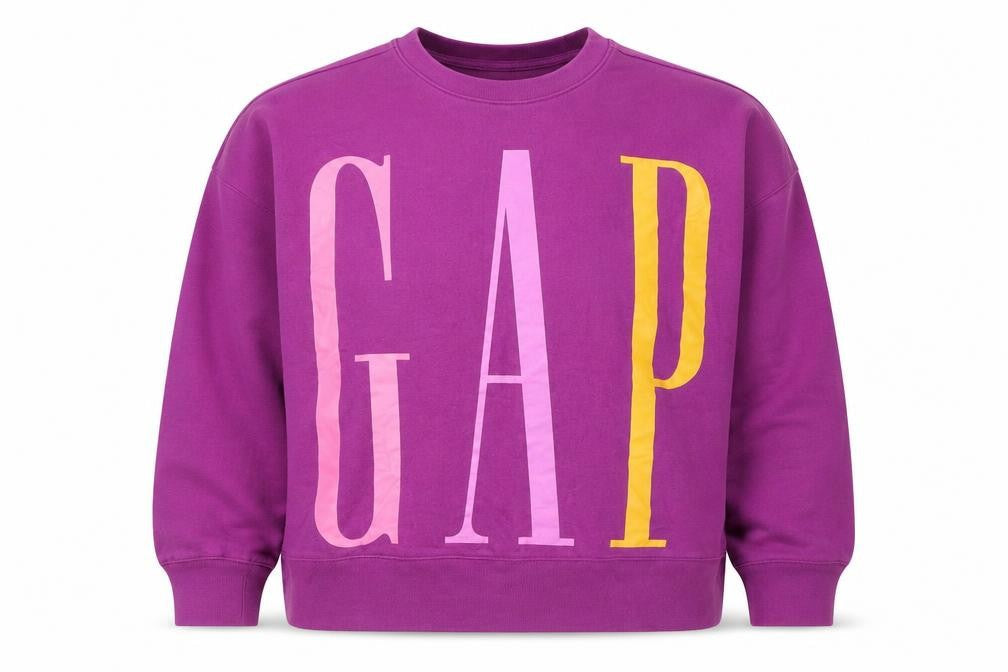 Gap Women's Purple Logo Crew Neck Pullover Sweatshirt Size S