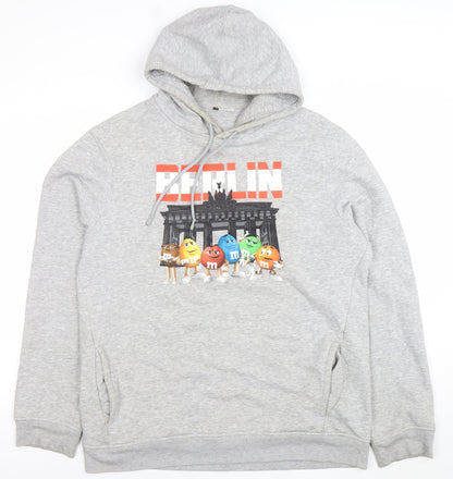 Mens UK Size XL B&C Collection Grey Pullover Hoodie